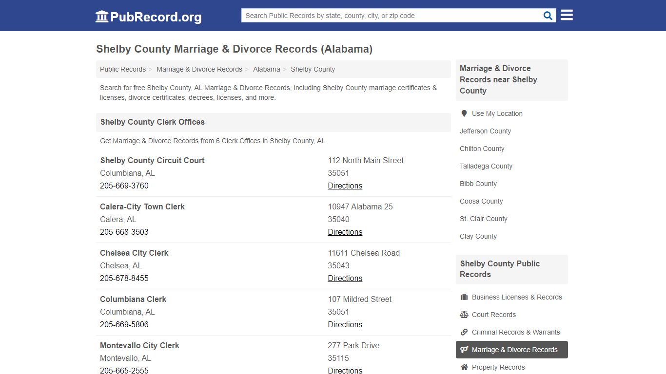 Shelby County Marriage & Divorce Records (Alabama)